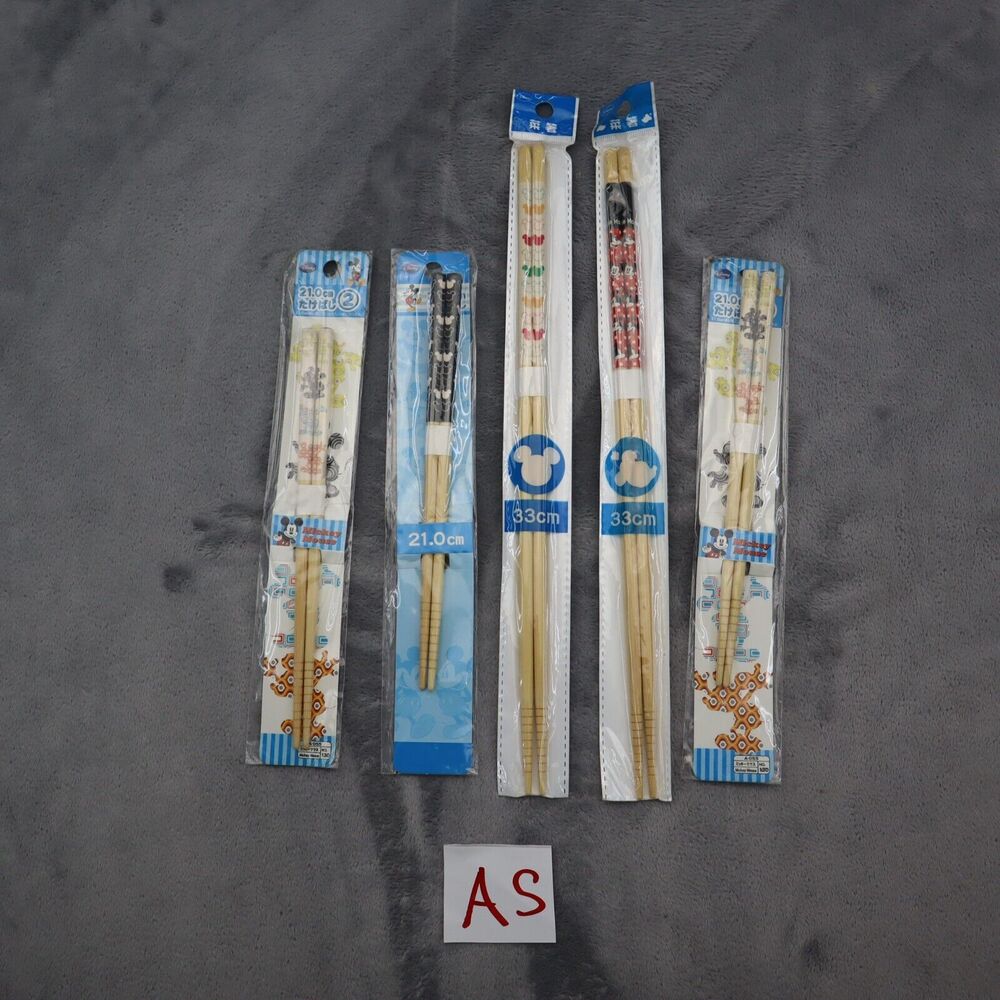 Disney Mickey Bamboo Chopsticks Chopstick 3 - 21cm & 2 - 33cm 5 total packs